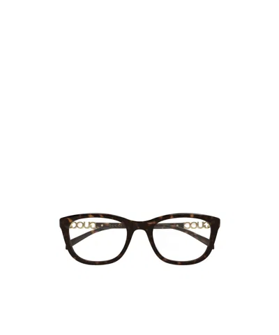 Gucci Eyewear Rectangle Frame Glasses In Brown