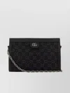 GUCCI FABRIC AND LEATHER CROSSBODY BAG WITH CHAIN STRAP