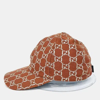 Pre-owned Gucci Fabric Baseball Cap In Brown