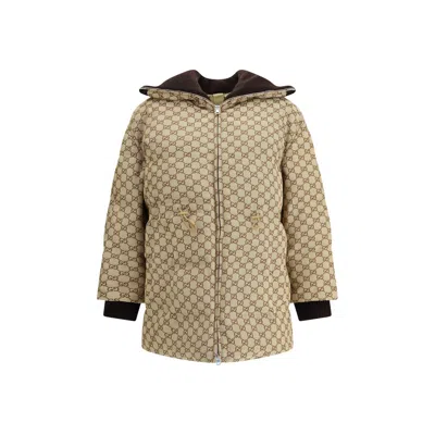 Gucci Fabric Bomber Jacket In Neutral
