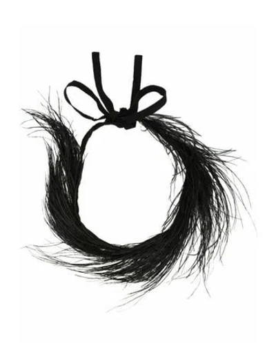 Pre-owned Gucci Fabric Choker Necklace, 72" In Black