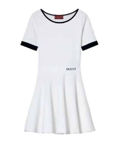 Gucci Fabric Dress With Intarsia In Multicolor