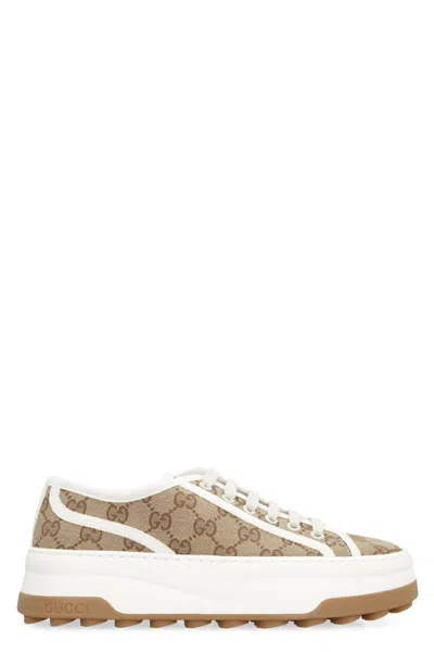 Gucci Fabric Low-top Sneakers In Sand