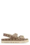 Gucci New Marmont Gg Leather-trimmed Sandals