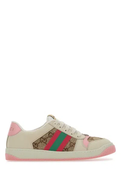 Gucci Fabric Upper And Rubber Sole Sneaker In Metallic
