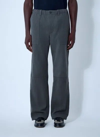 Gucci Men Faded Canvas Pants In Gray