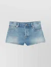 Gucci Faded Effect Cotton Denim Shorts In Blue