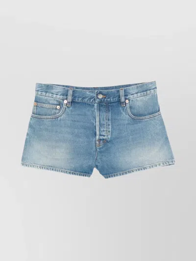 GUCCI FADED EFFECT COTTON DENIM SHORTS