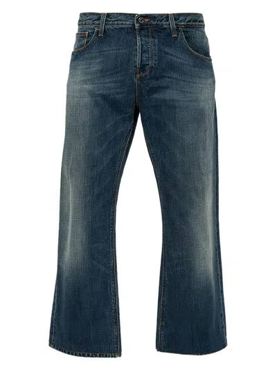 Pre-owned Gucci Faded-effect Jeans In Blue