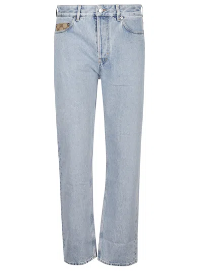 GUCCI GUCCI FADED JEANS WITH GG INSERT