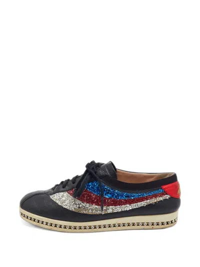 Pre-owned Gucci Falacer Low-top Sneakers In Black