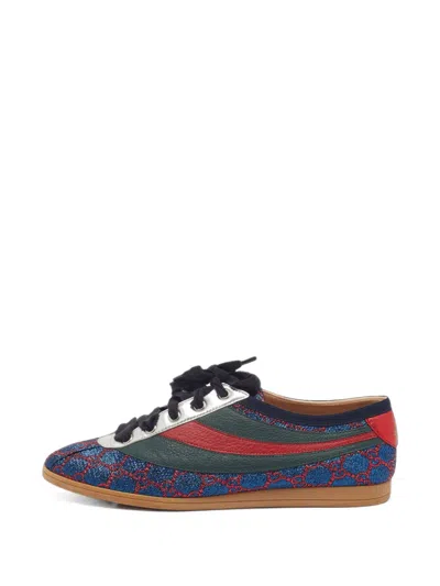 Pre-owned Gucci Falacer Web Sneakers In Blue