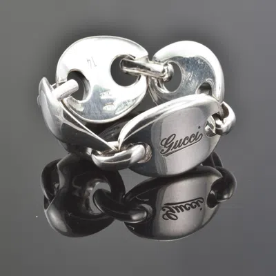 Pre-owned Gucci Fashion Designer  Sterling Silver Lady's Journey Ring Us6 Made In Italy