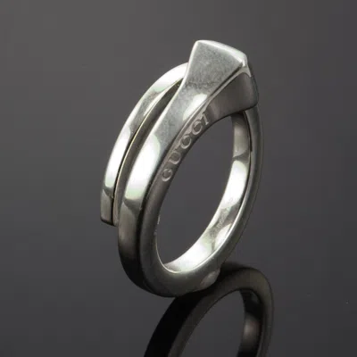 Pre-owned Gucci Fashion Designer  Sterling Silver Lady's Wrap Ring Size 6.75 Made In Italy