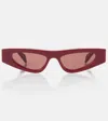 Gucci Square-frame Acetate Sunglasses In Burgundy