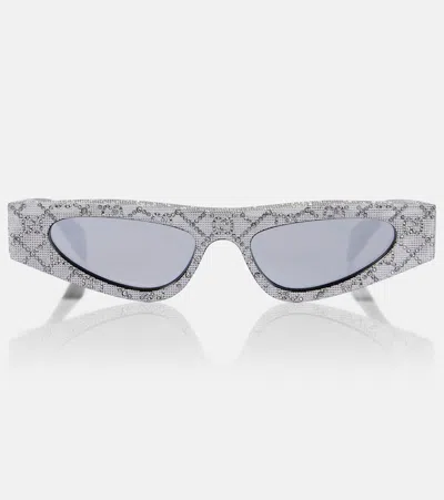 Gucci Fashion Show Gg Cat-eye Sunglasses In Silver