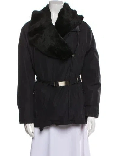 Pre-owned Gucci Faux Fur Coat In Black