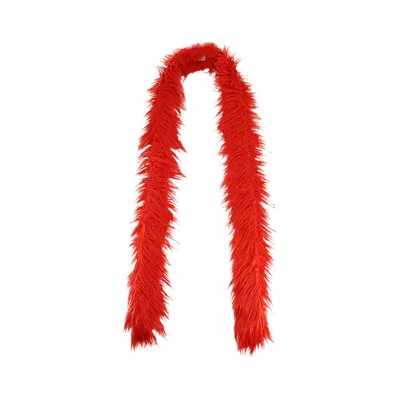 Pre-owned Gucci Faux Fur Scarf 'red' | Women's Size Onesize