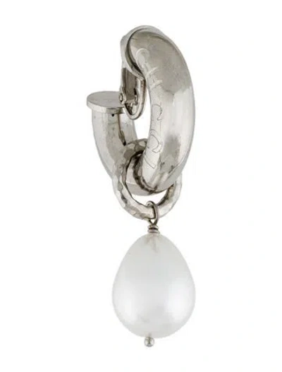 Pre-owned Gucci Faux Pearl Charm Single Clip-on Earring In Multi