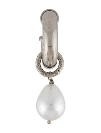 Pre-owned Gucci Faux Pearl Charm Single Clip-on Earring In Multi