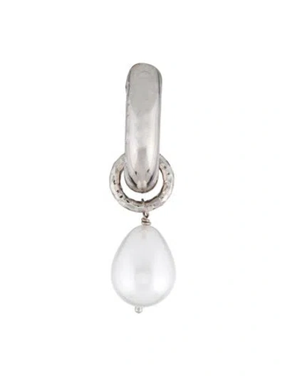 Pre-owned Gucci Faux Pearl Charm Single Clip-on Earring In Multi