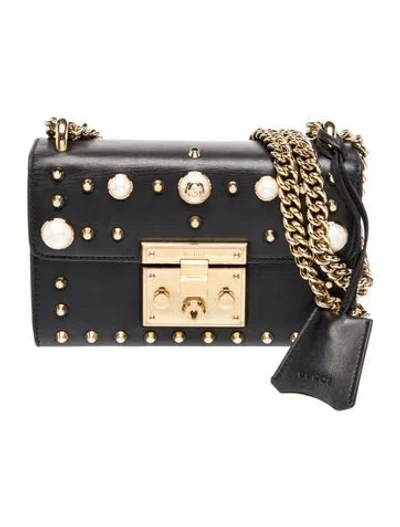 Pre-owned Gucci Faux Pearl Clutch In Black