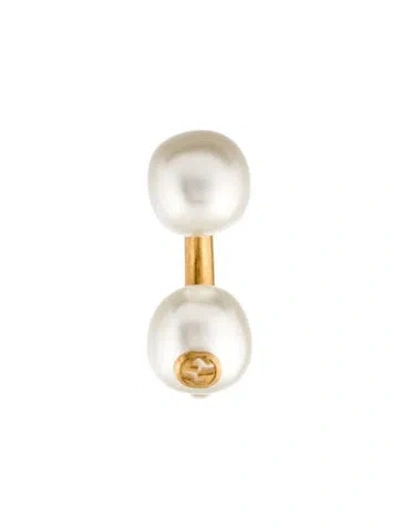 Pre-owned Gucci Faux Pearl Earring In White