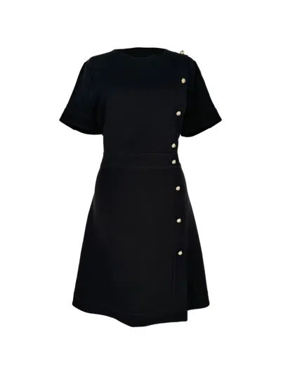 Pre-owned Gucci Faux Pearl-embellished Mini Dress In Black