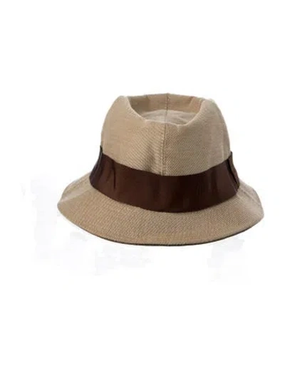 Pre-owned Gucci Fedora Hat In Neutral