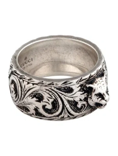Pre-owned Gucci Feline Head Ring In Multi