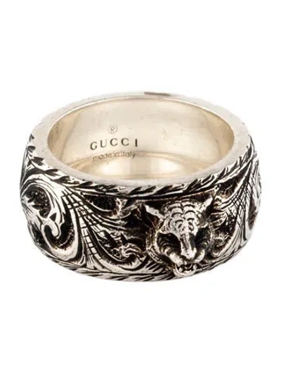 Pre-owned Gucci Feline Head Ring In Multicolor