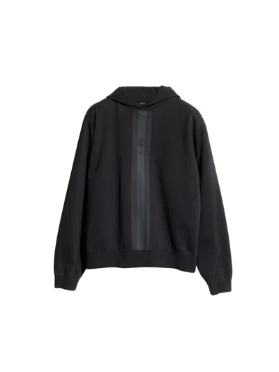 Gucci Felpa Con Cappuccio In Cotone Con Nastro Web Tonale In Black