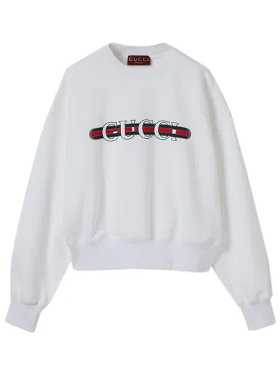 Gucci Felpa Con Logo  In White
