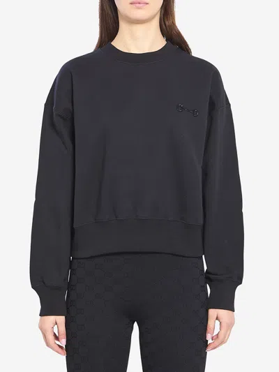Gucci Cotton Jersey Sweatshirt With Embroidery In Black