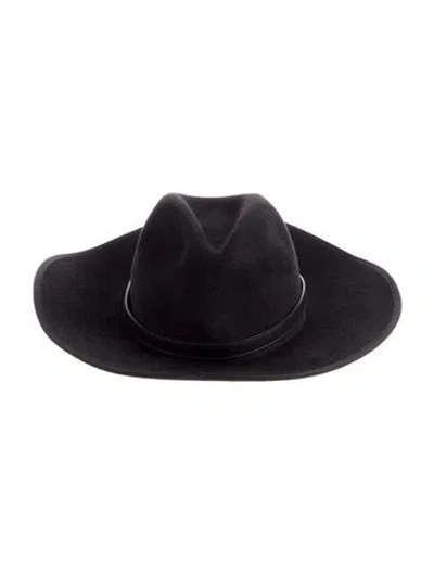 Pre-owned Gucci Felt Wide Brim Hat In Black