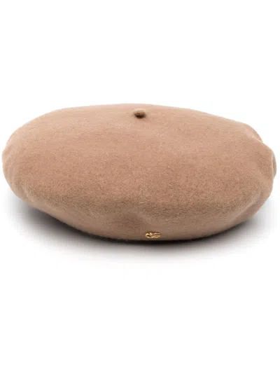 Gucci Felt Wool Beret In Neutrals