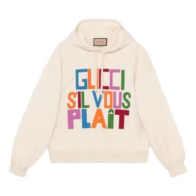 Gucci Felted Cotton Hooded Sweatshirt With Patch 'ivory'