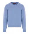 Gucci Felted Wool Knit Sweater With Intarsia In Blue
