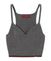 Gucci Felted Wool Ribbed Top With Web In Gray