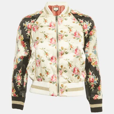Pre-owned Gucci Fication Bomber Jacket Xs In Sand