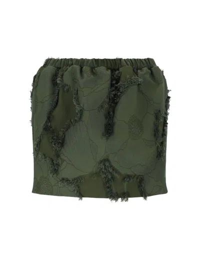 Gucci Fil Coupé Mini Skirt In Green