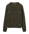 Gucci Fine Cashmere Cardigan With Intarsia In Green
