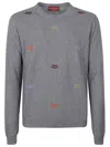 Gucci Men Long Sleeve Crew-neck Cashmere Sweater In Gray