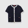 Gucci Fine Cotton Cardigan In Blue