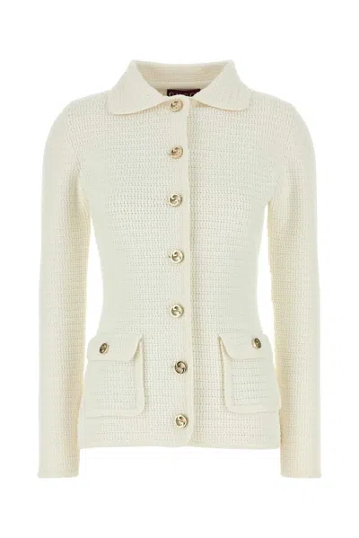 Gucci Fine Cotton Cardigan In Neutral