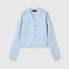 Gucci Fine Cotton Gg Jacquard Cardigan In Blue