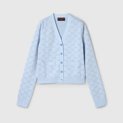 GUCCI GUCCI FINE COTTON GG JACQUARD CARDIGAN