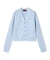 Gucci Fine Cotton Gg Jacquard Cardigan In Light Blue And White