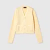 Gucci Fine Cotton Gg Jacquard Cardigan In Yellow