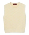 Gucci Fine Gg Cotton Sleeveless Top In Light Yellow And White